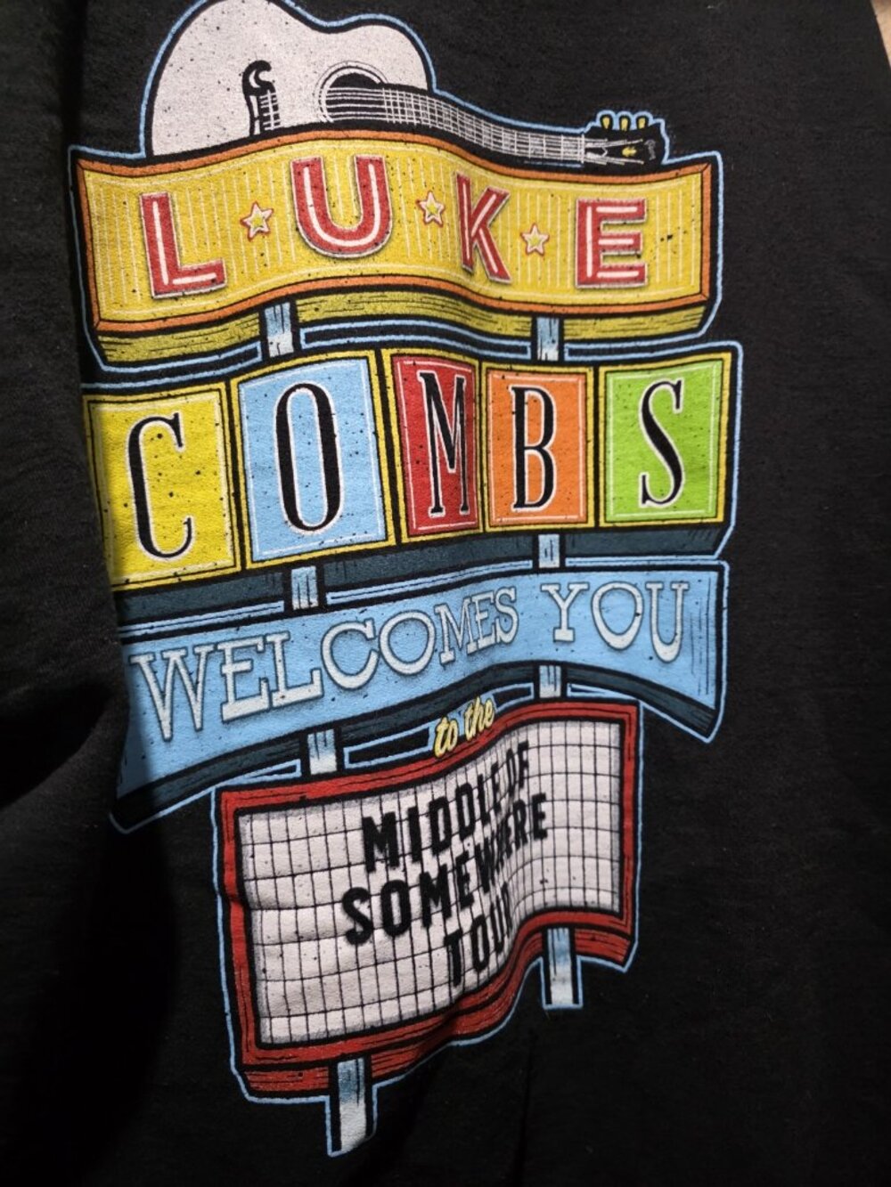 luke combs tour hoodie Size XL Unisex Adult Black Jacket - Picture 2 of 5